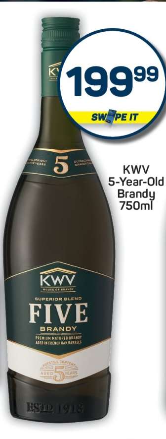 KWV 5-Year-Old Brandy 750ml