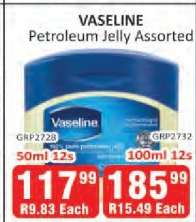 VASELINE Petroleum Jelly Assorted 50ml