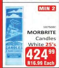 MORBRITE Candles White 25's