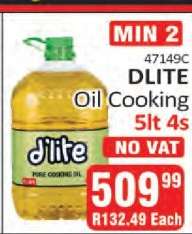 DLITE Oil Cooking 5lt 4s