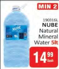 NUBE Natural Mineral Water 5lt