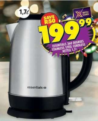 ESSENTIALS 360 DEGREES STAINLESS STEEL CORDLESS KETTLE 1,7ℓ