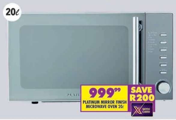 PLATINUM MIRROR FINISH MICROWAVE OVEN 20L