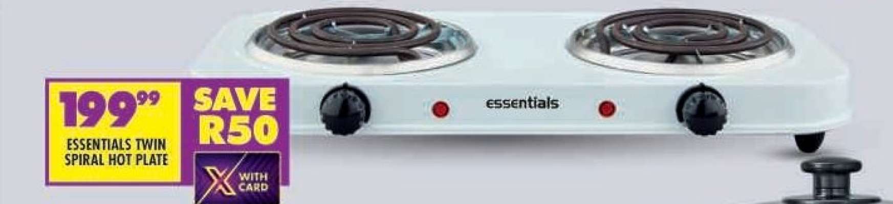 ESSENTIALS TWIN SPIRAL HOT PLATE