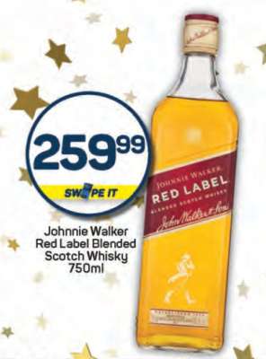 Johnnie Walker Red Label Blended Scotch Whisky 750ml