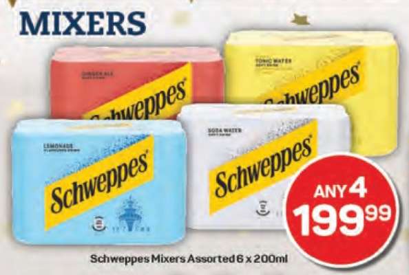 Schweppes Mixers Assorted 6 x 200ml