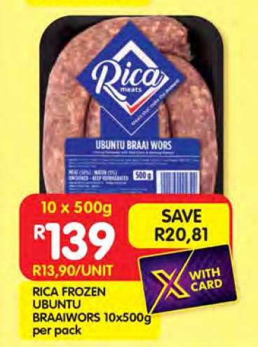 RICA FROZEN UBUNTU BRAAIWORS 10x500g