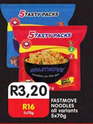 FASTMOVE NOODLES all variants 5x70g