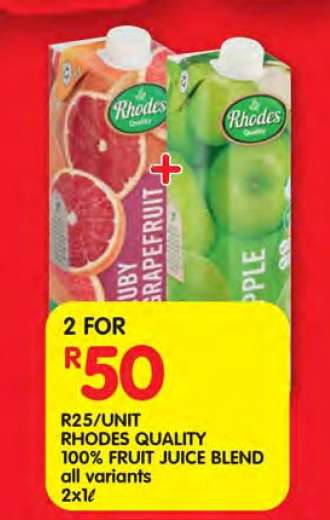 RHODES QUALITY 100% FRUIT JUICE BLEND all variants