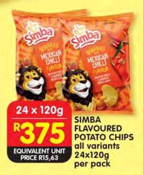 SIMBA FLAVOURED POTATO CHIPS