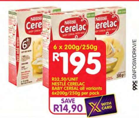 NESTLÉ CERELAC BABY CEREAL all variants 6x200g/250g per pack