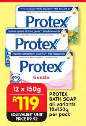 PROTEX BATH SOAP all variants 12x150g per pack