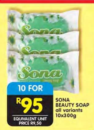 SONA BEAUTY SOAP all variants 10x300g