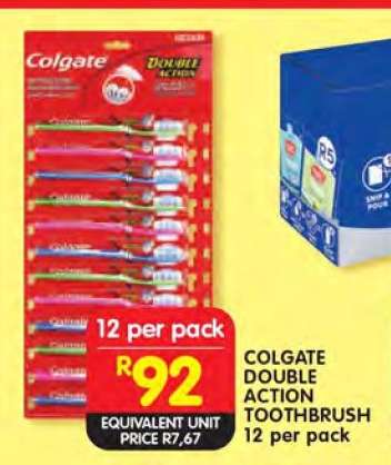 COLGATE DOUBLE ACTION TOOTHBRUSH 12 per pack