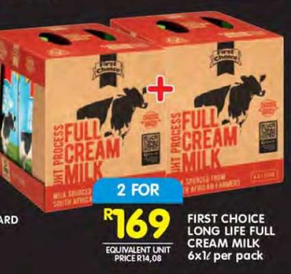 First Choice Long Life Full Cream Milk