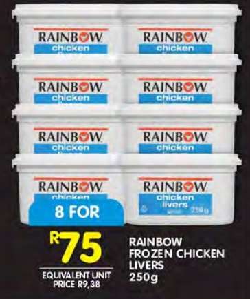 RAINBOW FROZEN CHICKEN LIVERS
