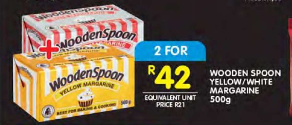 WOODEN SPOON YELLOW/WHITE MARGARINE 500g