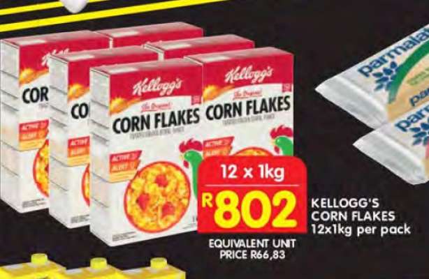 KELLOGG'S CORN FLAKES 12x1kg per pack