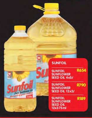 SUNFOIL SUNFLOWER SEED OIL 12x2ℓ