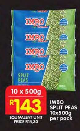 IMBO SPLIT PEAS 10x500g