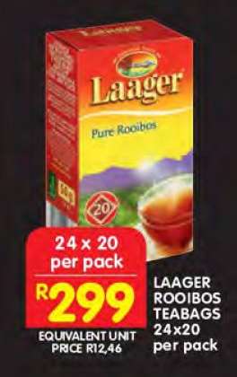 LAAGER ROOIBOS TEABAGS 24x20 per pack