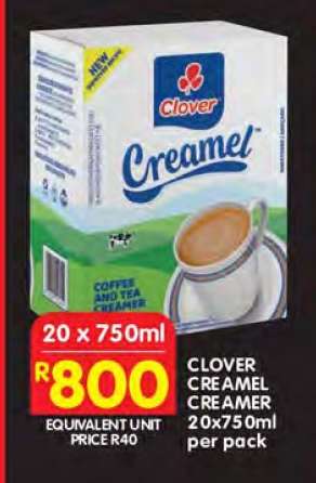 CLOVER CREAMEL CREAMER 20x750ml per pack