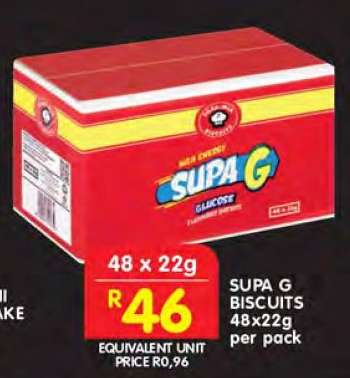 SUPA G BISCUITS 48x22g per pack