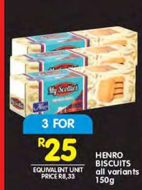 HENRO BISCUITS all variants 150g