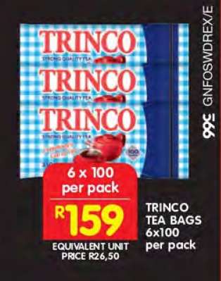 TRINCO TEA BAGS 6x100 per pack