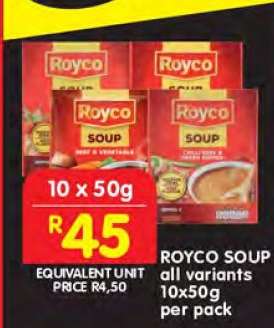 ROYCO SOUP all variants 10x50g per pack