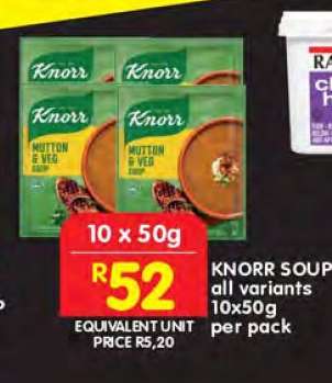 KNORR SOUP all variants 10x50g per pack