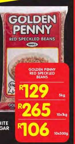 GOLDEN PENNY RED SPECKLED BEANS
