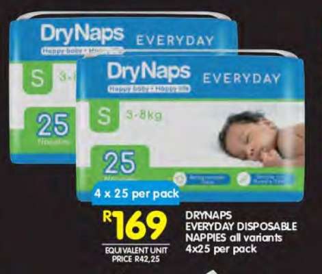 DRYNAPS EVERYDAY DISPOSABLE NAPPIES all variants