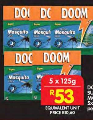 DOOM SUPER DEADLY MOSQUITO COILS 5x125g