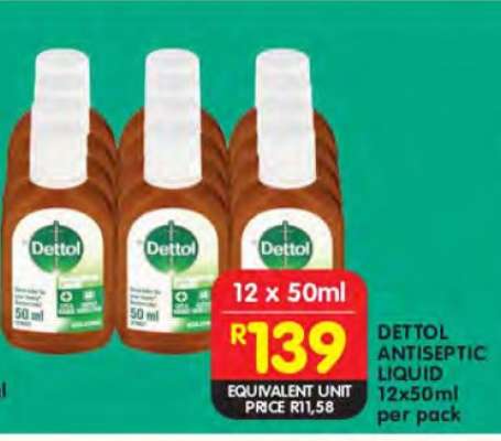 DETTOL ANTISEPTIC LIQUID 12x50ml