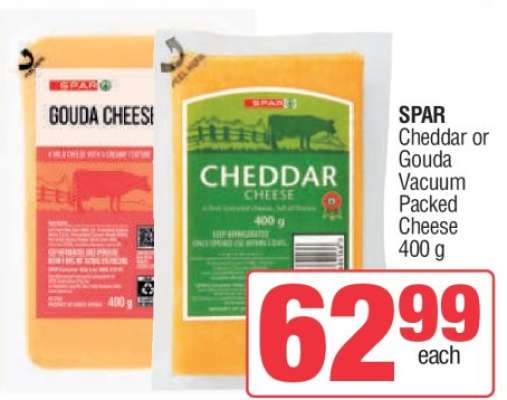 SPAR Cheddar or Gouda Vacuum Packed Cheese