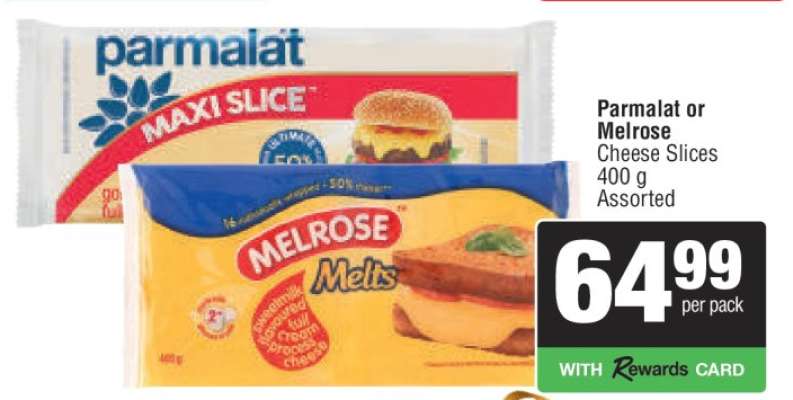 Parmalat or Melrose Cheese Slices