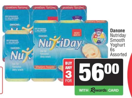 Danone Nutriday Smooth Yoghurt 6s Assorted