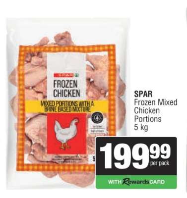 SPAR Frozen Mixed Chicken Portions 5 kg