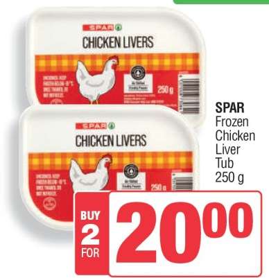SPAR Frozen Chicken Liver Tub 250 g