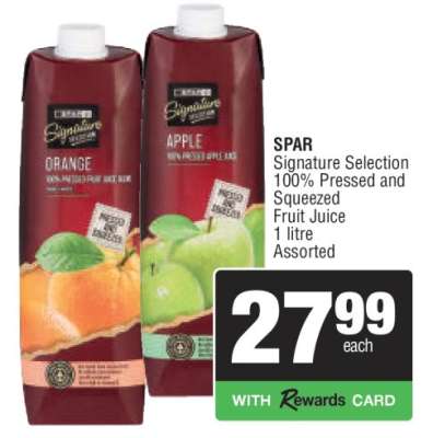 SPAR Signature Selection 100% Pressed and Squeezed Fruit Juice