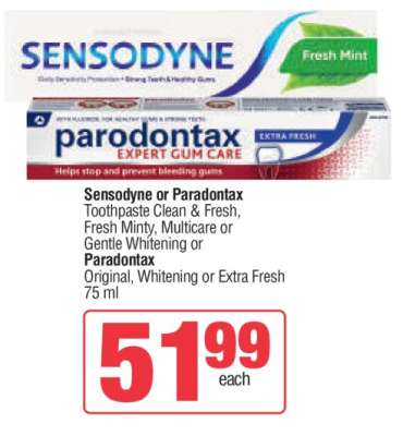 Sensodyne or Parodontax