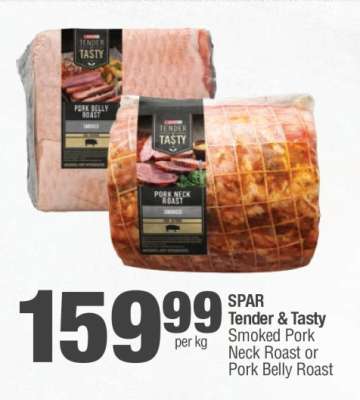 SPAR Tender & Tasty Smoked Pork Neck Roast or Pork Belly Roast