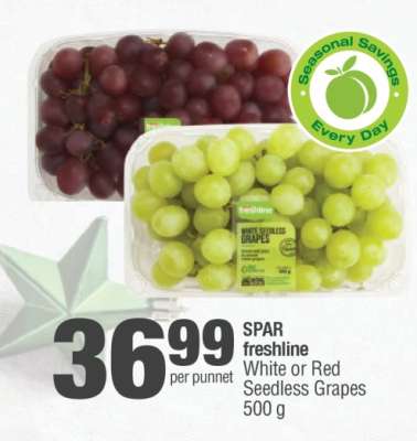 SPAR freshline White or Red Seedless Grapes