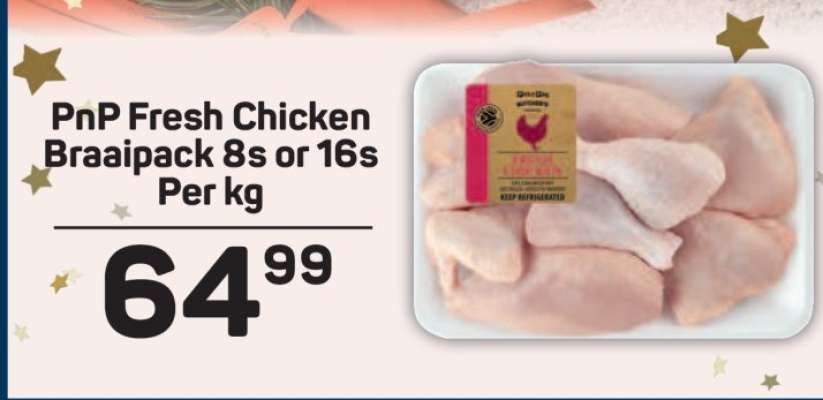 PnP Fresh Chicken Braaipack 8s or 16s Per kg