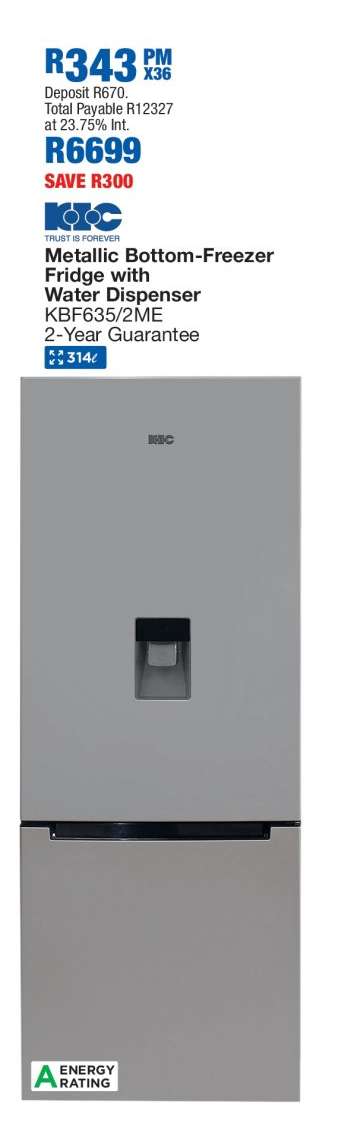 KIC Metallic Bottom-Freezer Fridge