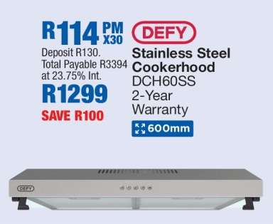 DEFY Stainless Steel Cookerhood DCH60SS
