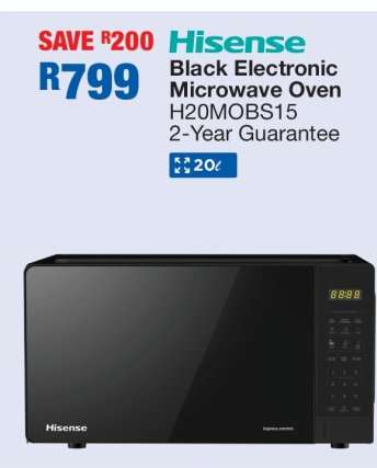 Hisense Black Electronic Microwave Oven H20MOBS15