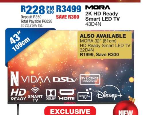 MORA 2K HD Ready Smart LED TV 43D4N