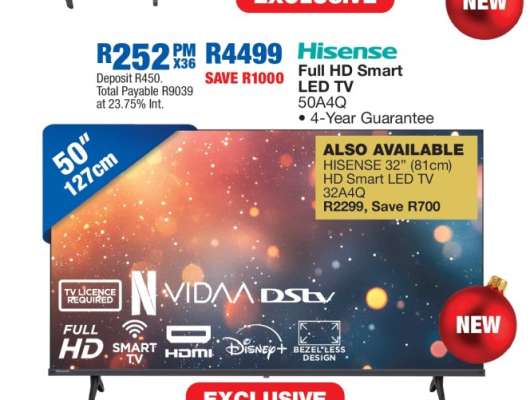 Hisense Full HD Smart LED TV 50A4Q